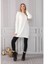 Kolları Yumoş Bisiklet Yaka Tunik - Ekru - Std - Kadın