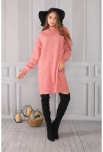 Kolları Yumoş Bisiklet Yaka Tunik - Gül - Std - Kadın