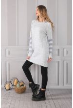Kolları Yumoş Bisiklet Yaka Tunik - Gri - Std - Kadın