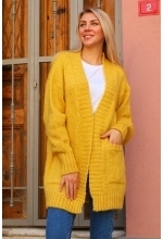 Cepli Salaş Hırka - Hardal - Std - Kadın