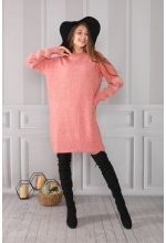Kolları Yumoş Bisiklet Yaka Tunik - Gül - Std - Kadın