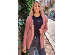 Yumoş Cepli Hırka - Gül - Std - Kadın