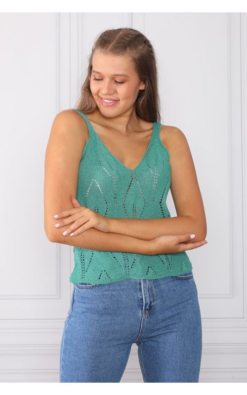 Ajurlu Atlet - Yeşil - Std - Kadın
