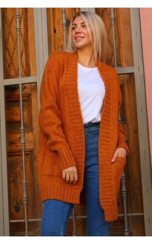 Cepli Salaş Hırka - Tarçın - Std - Kadın
