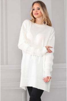 Kolları Yumoş Bisiklet Yaka Tunik - Ekru - Std - Kadın