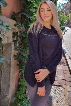 Yumoş Cepli Hırka - Siyah - Std - Kadın
